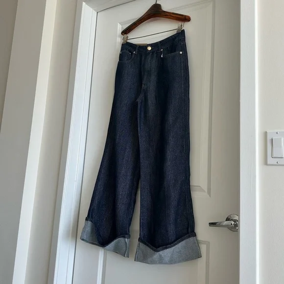 Farm Rio DENIM SHINE WIDE LEG PANTS - Picture 5 of 12